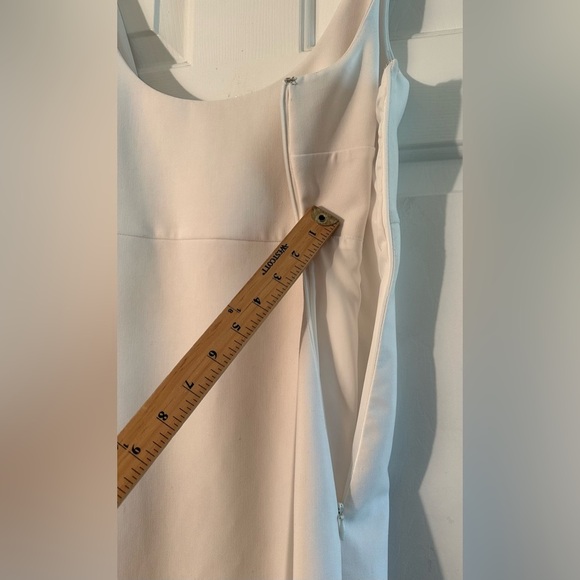 cinq à sept 12 Breena Slit Bridal Fitted Midi Wide Scoop Neck Sleeveless CLEAN - Picture 10 of 14